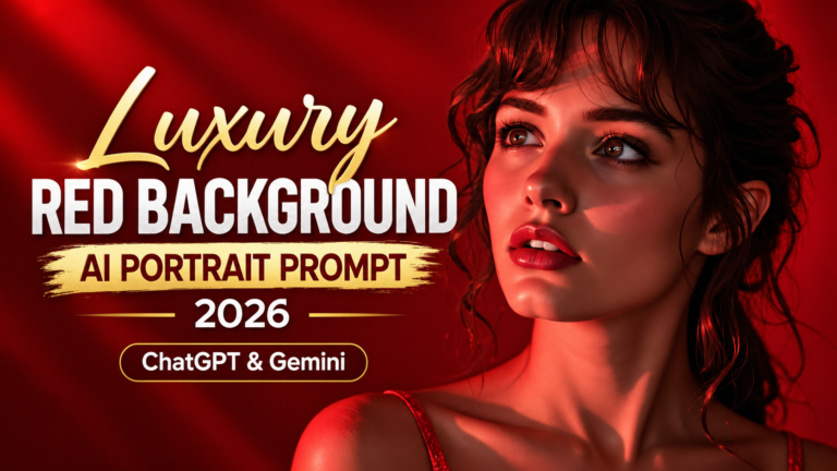 Luxury Red Background AI Portrait Prompt 2026 | ChatGPT & Gemini