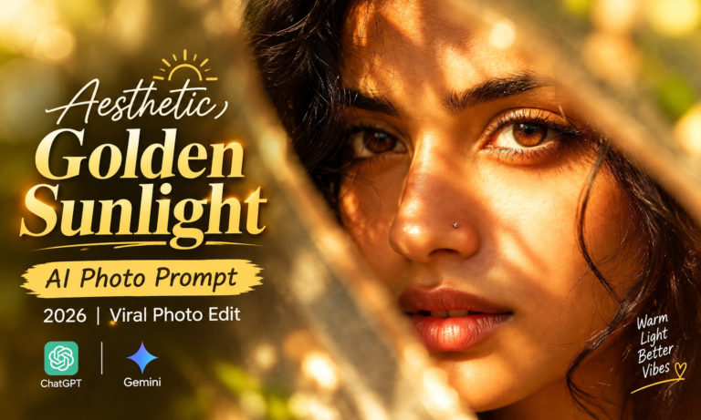 Aesthetic Golden Sunlight AI Photo Prompt 2026 | Photo Edit