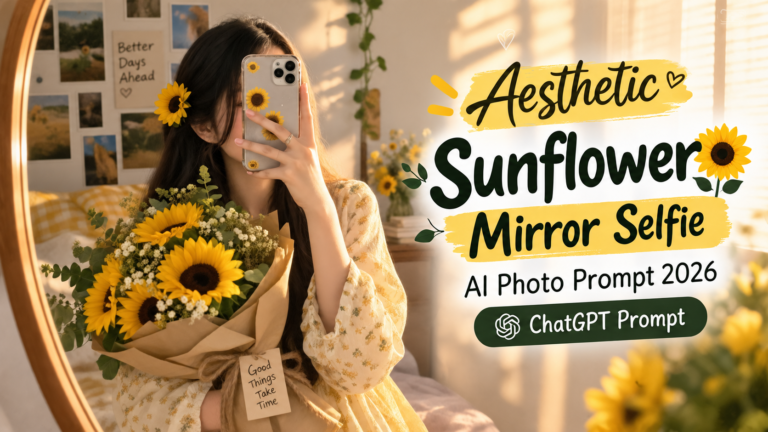 Sunflower Mirror Selfie AI Photo Prompt 2026 | ChatGPT Prompt