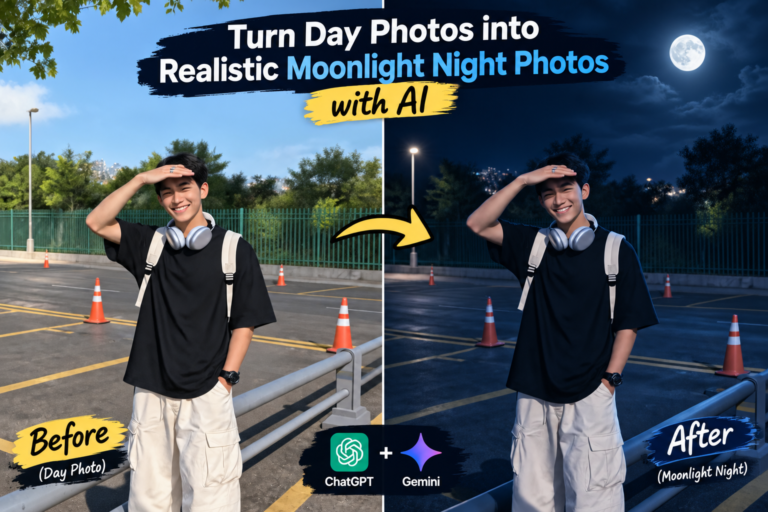 Turn Day Photos into Realistic Moonlight Night Photos with AI