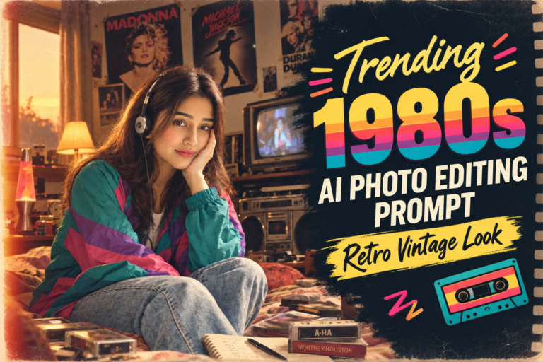 Trending 1980s AI Photo Editing Prompt | Retro Vintage Look